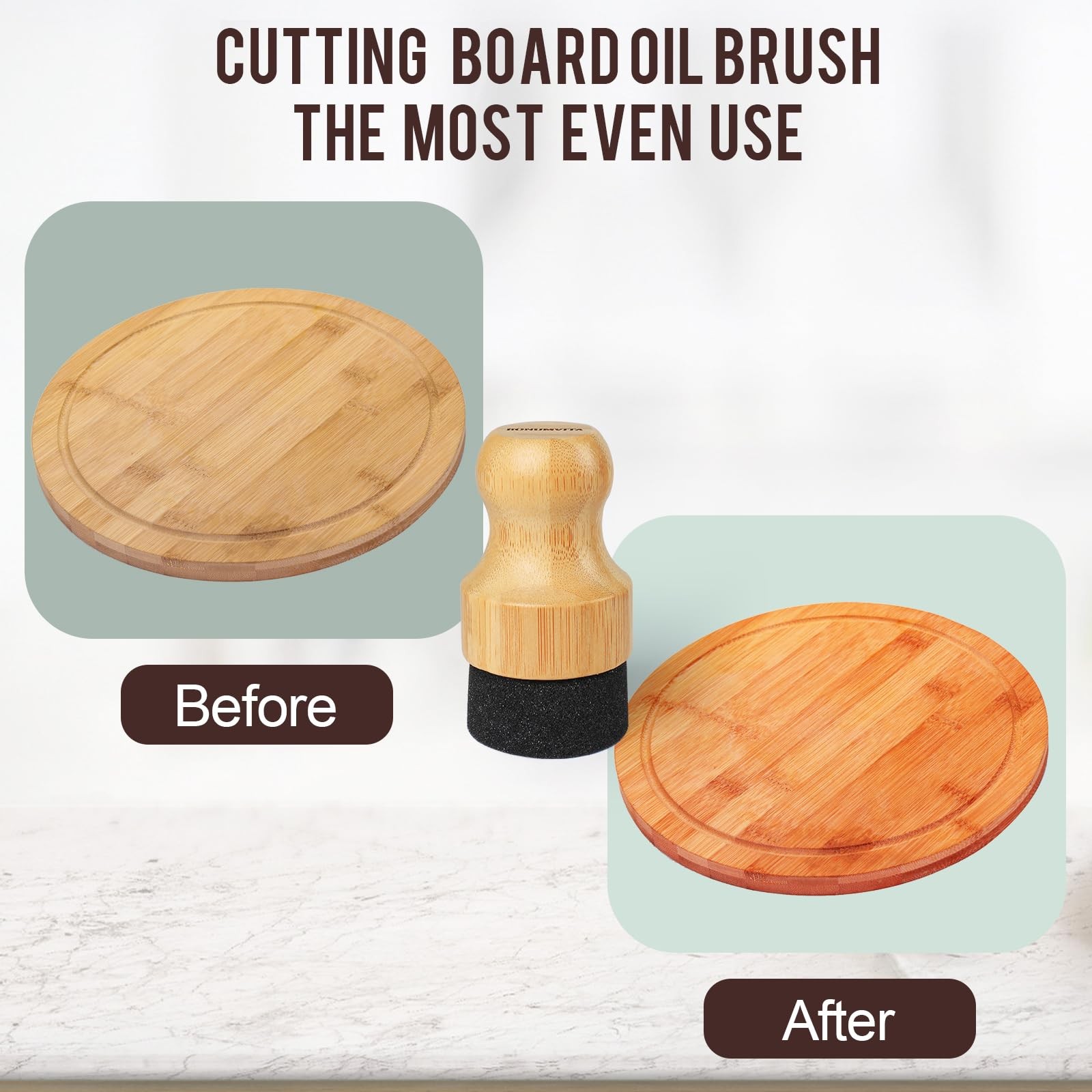 BONUMVITA Cutting Board Oil Wax Applicator – 2PCS Bamboo Wood Applicator for …