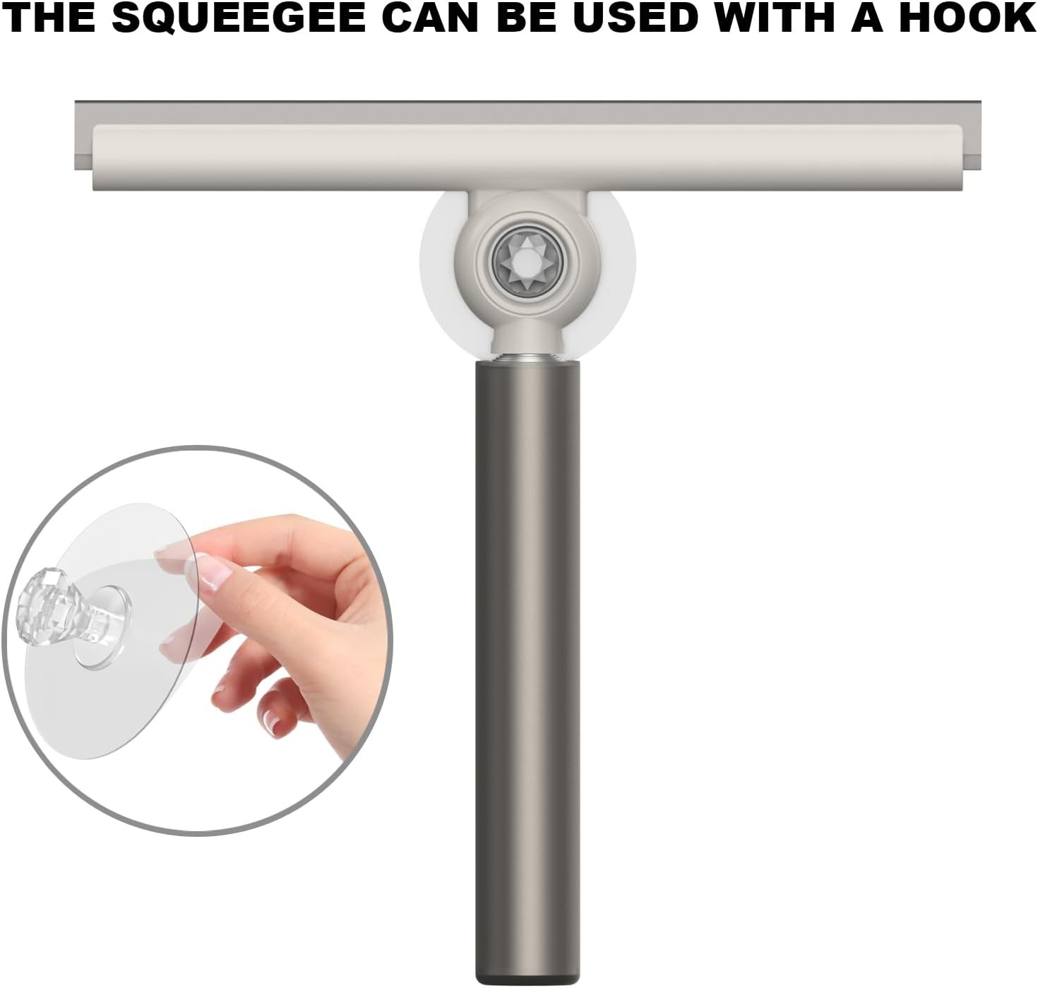 Extendable Shower Squeegee Glass Doors Shower Squeegee W/ 10-Inch Silicone Blade