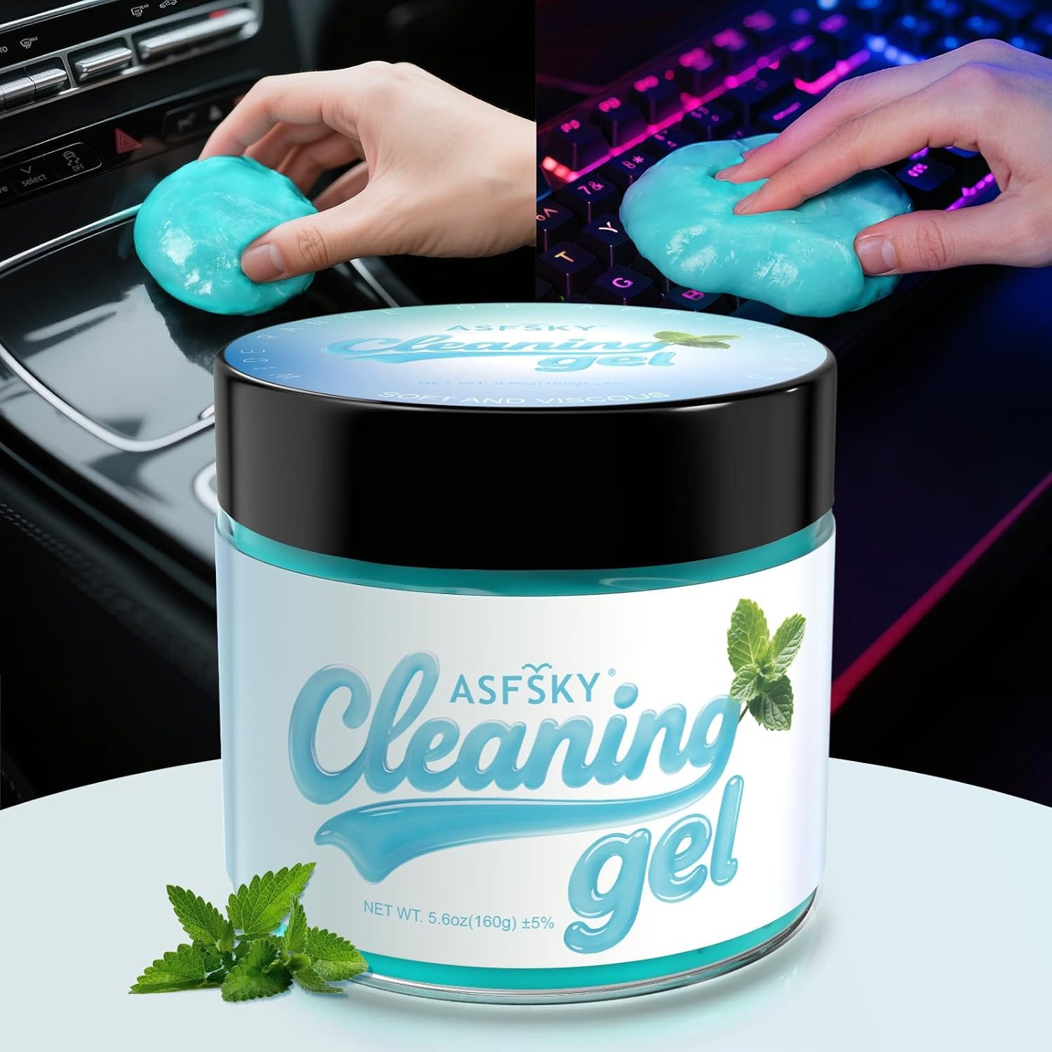Universal Car Cleaner Dust Cleaning Putty Car Cleaning Gel Green Car Interior