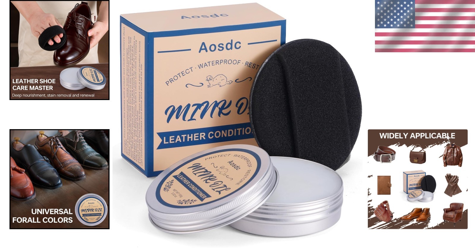 Versatile Leather Care Kit 3.52 oz – Natural Waterproof Conditioner & Cleaner