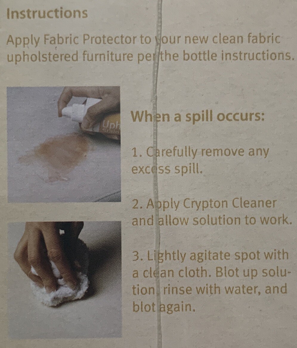 Eco-Friendly Fabric Care Nursery Furniture Cleaning Protection Crypton Sealed