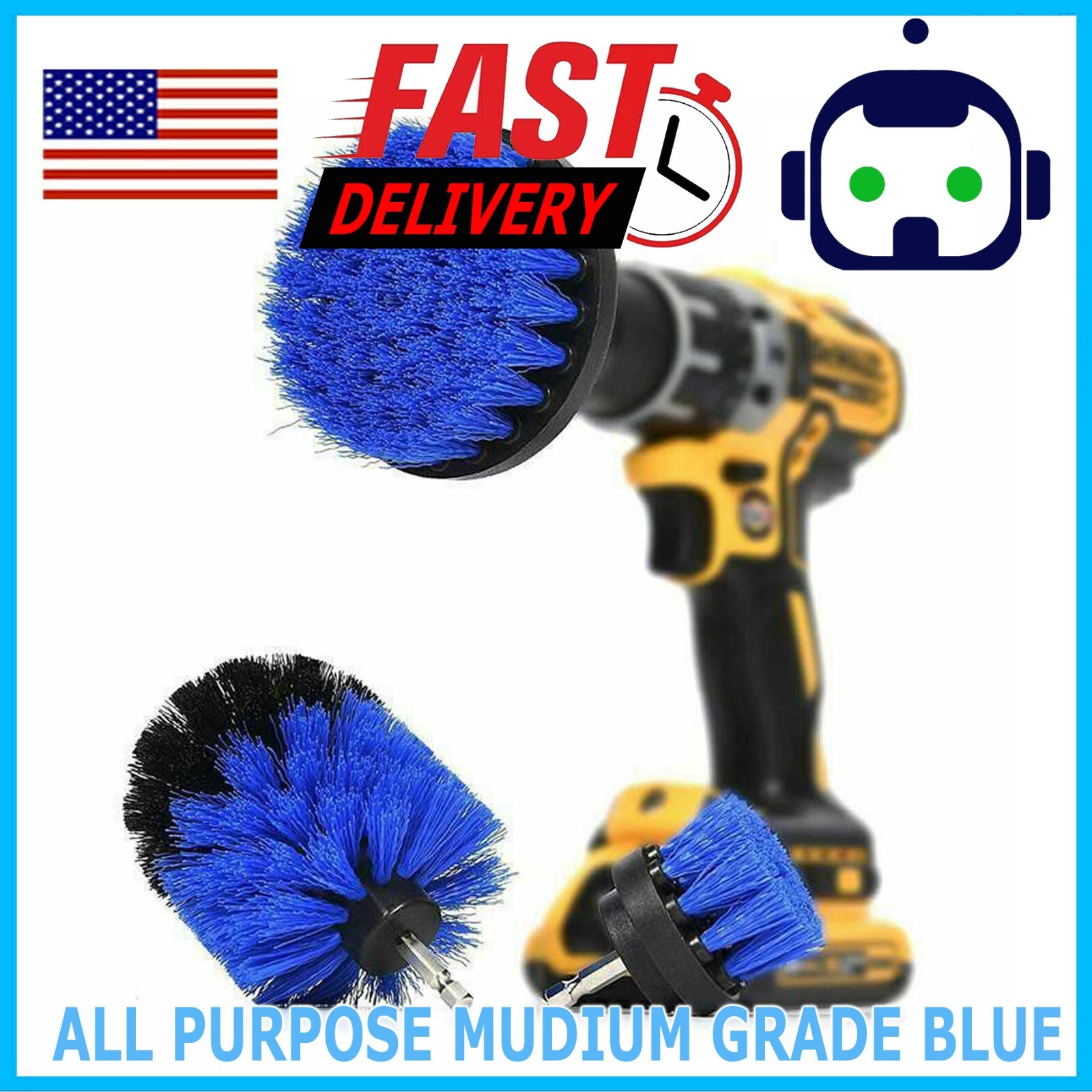 Drill Brushes Set 3Pcs Tile Grout Power Scrubber Cleaner Spin Tub Shower Wall