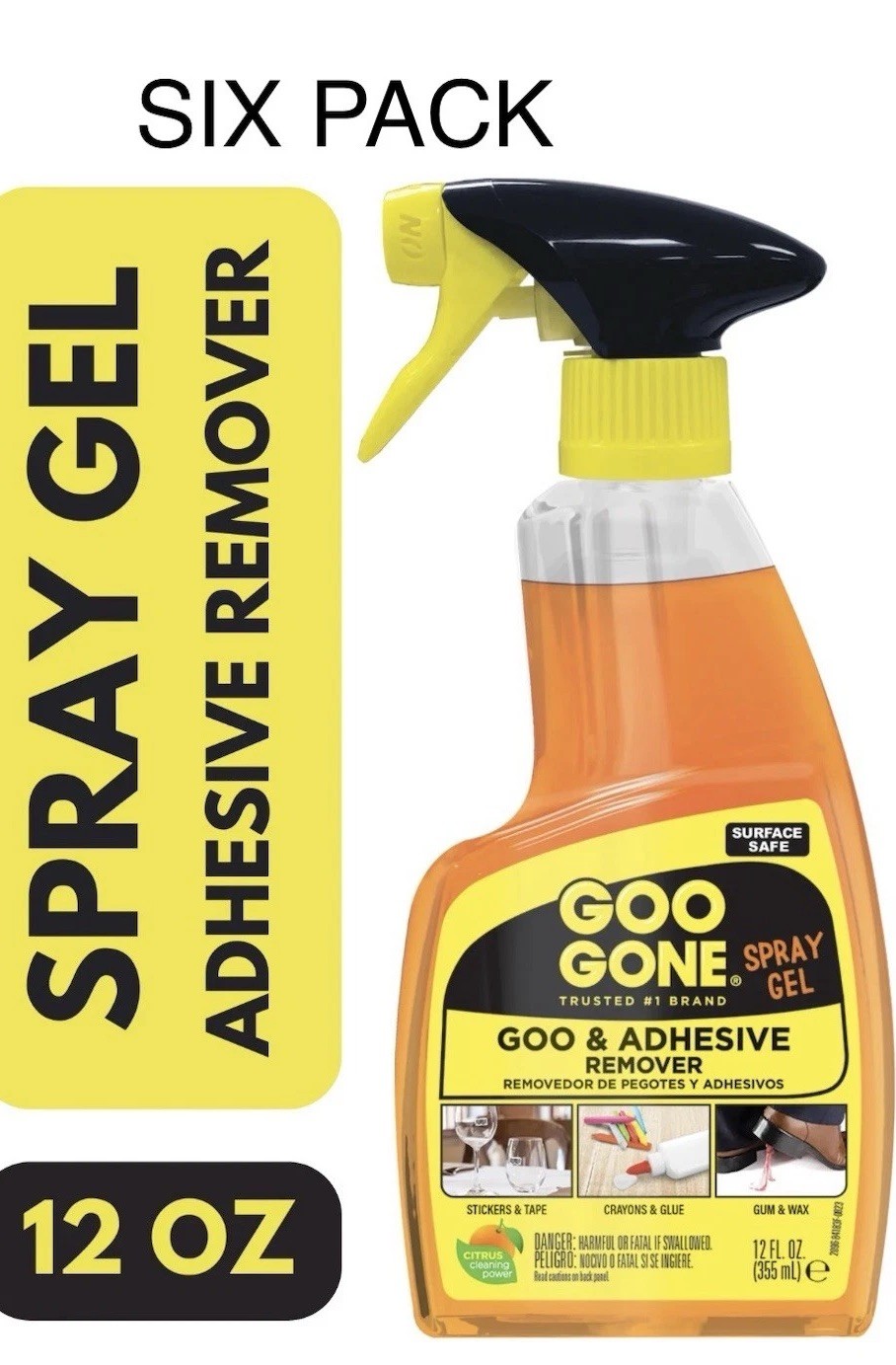 Goo Gone Original Spray Gel SIX PACK of 12 fl. oz FREESHIP