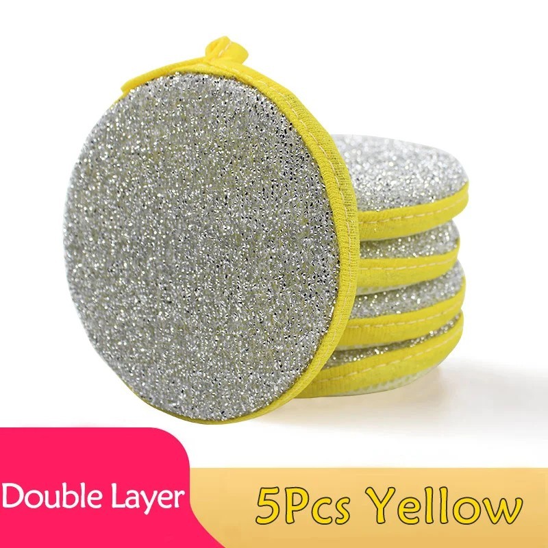 Double-Sided Scouring Pads Dish Pan Washing Sponge Kitchen Cleaning Tool