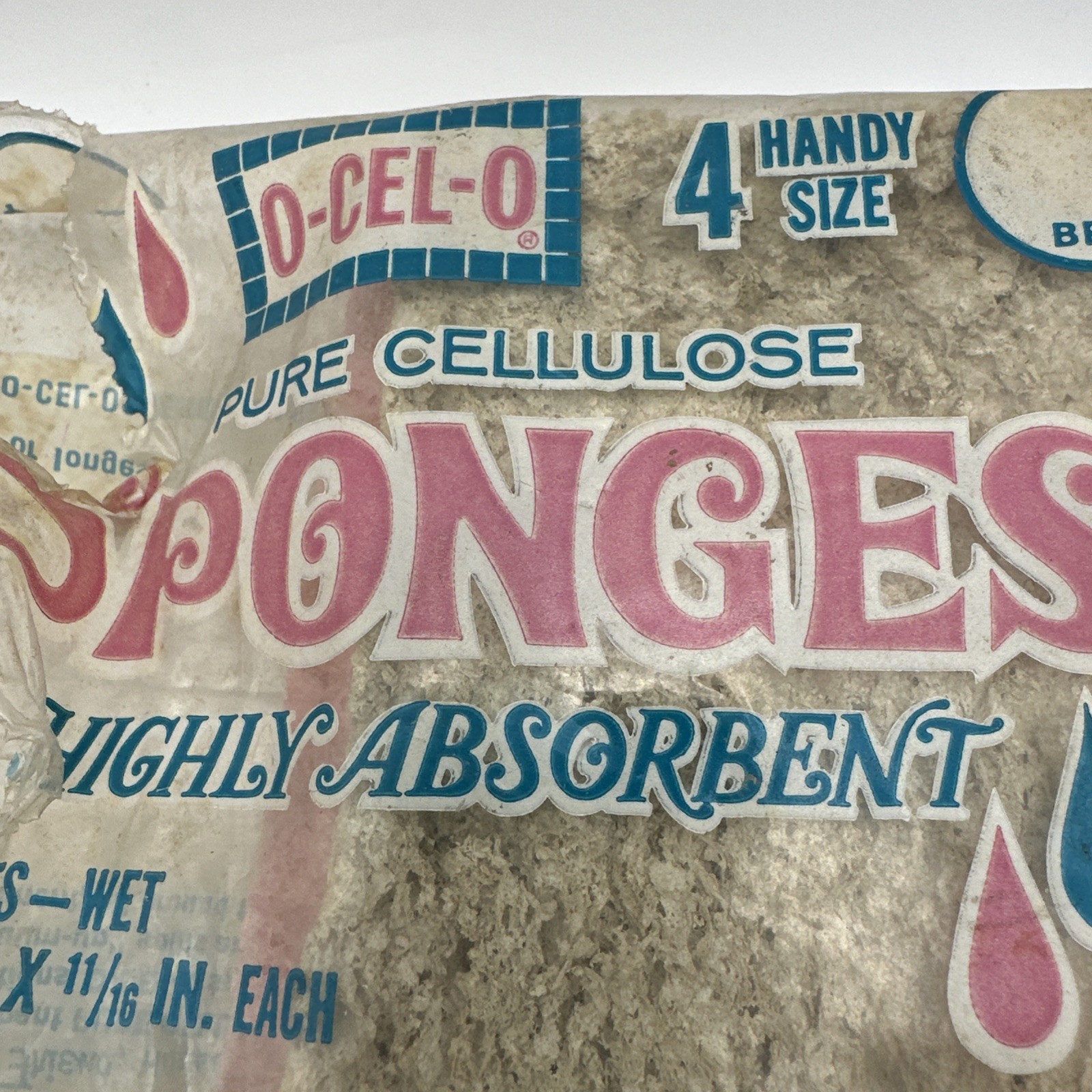 Pure Cellulose Sponges Vintage O-Cel-O Betty Crocker GM USA Movie Prop