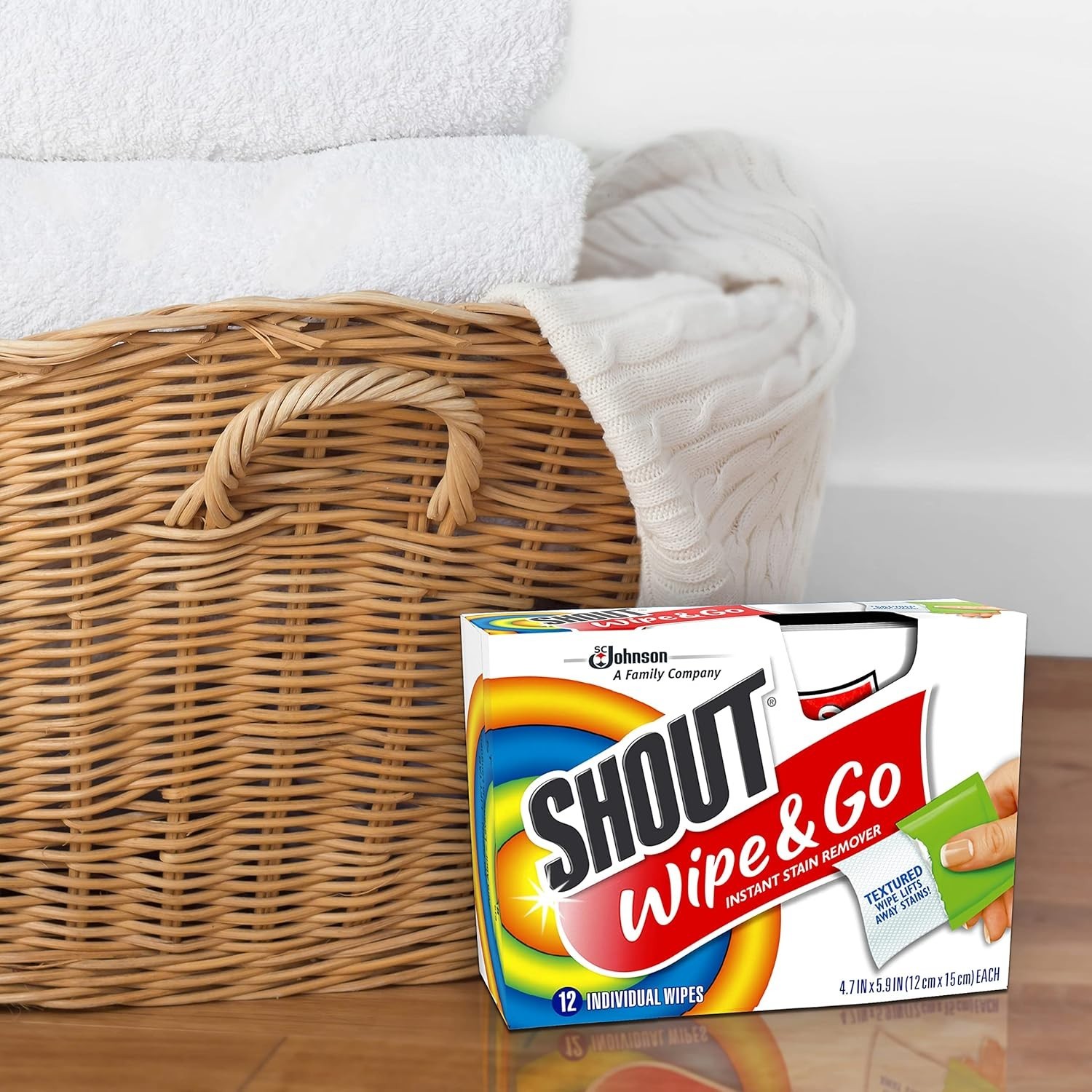 Shout Wipe & Go: Instant Stain Remover Wipes for On-the-Go Convenience (4 Pack)