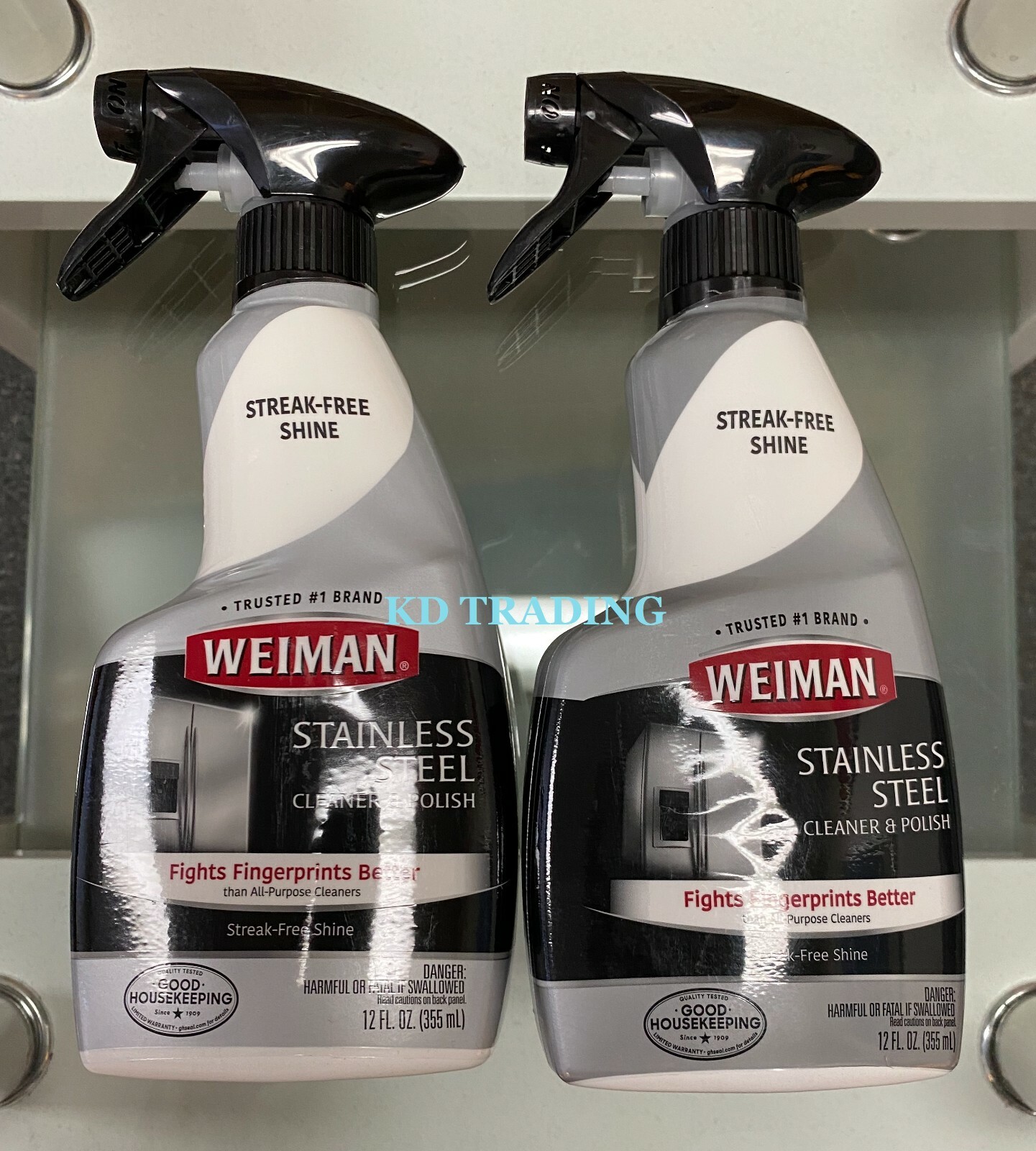 (2-Pk) Weiman STAINLESS STEEL Appliance Grill Range CLEANER & POLISH Streak Free