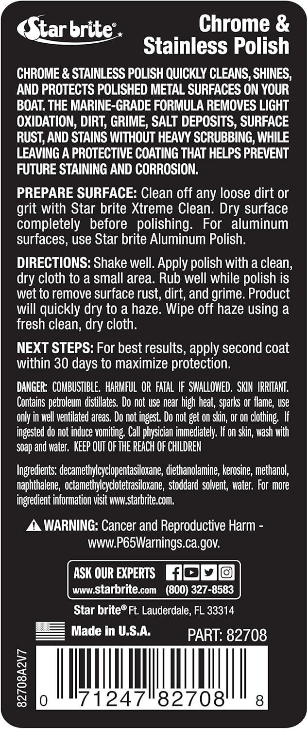 Chrome & Stainless Polish – Marine Grade Formula Protects Against Pitting, Sa…