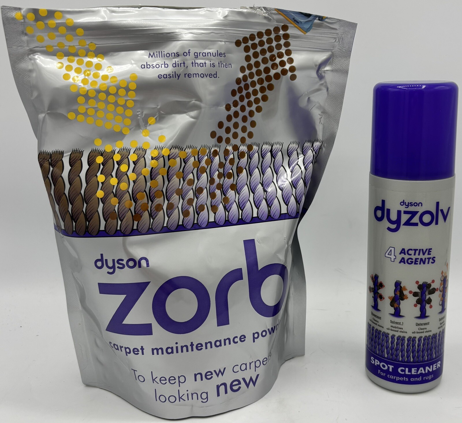 OPENED Dyson Staple Spot Cleaner & Dyson Zone Carpet Maintenance Powder