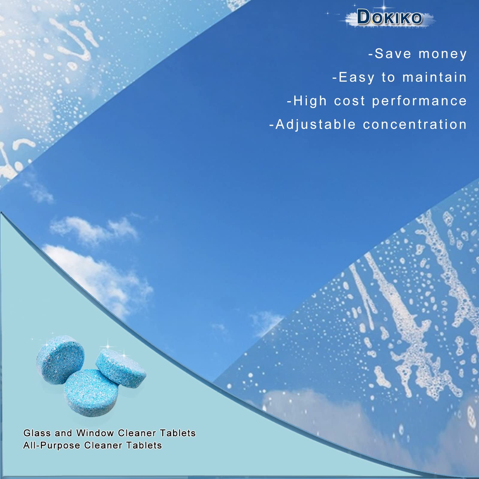 Glass Cleaner Refill Tablets – 50 Concentrated Multi-Surface Cleaning Tablets…