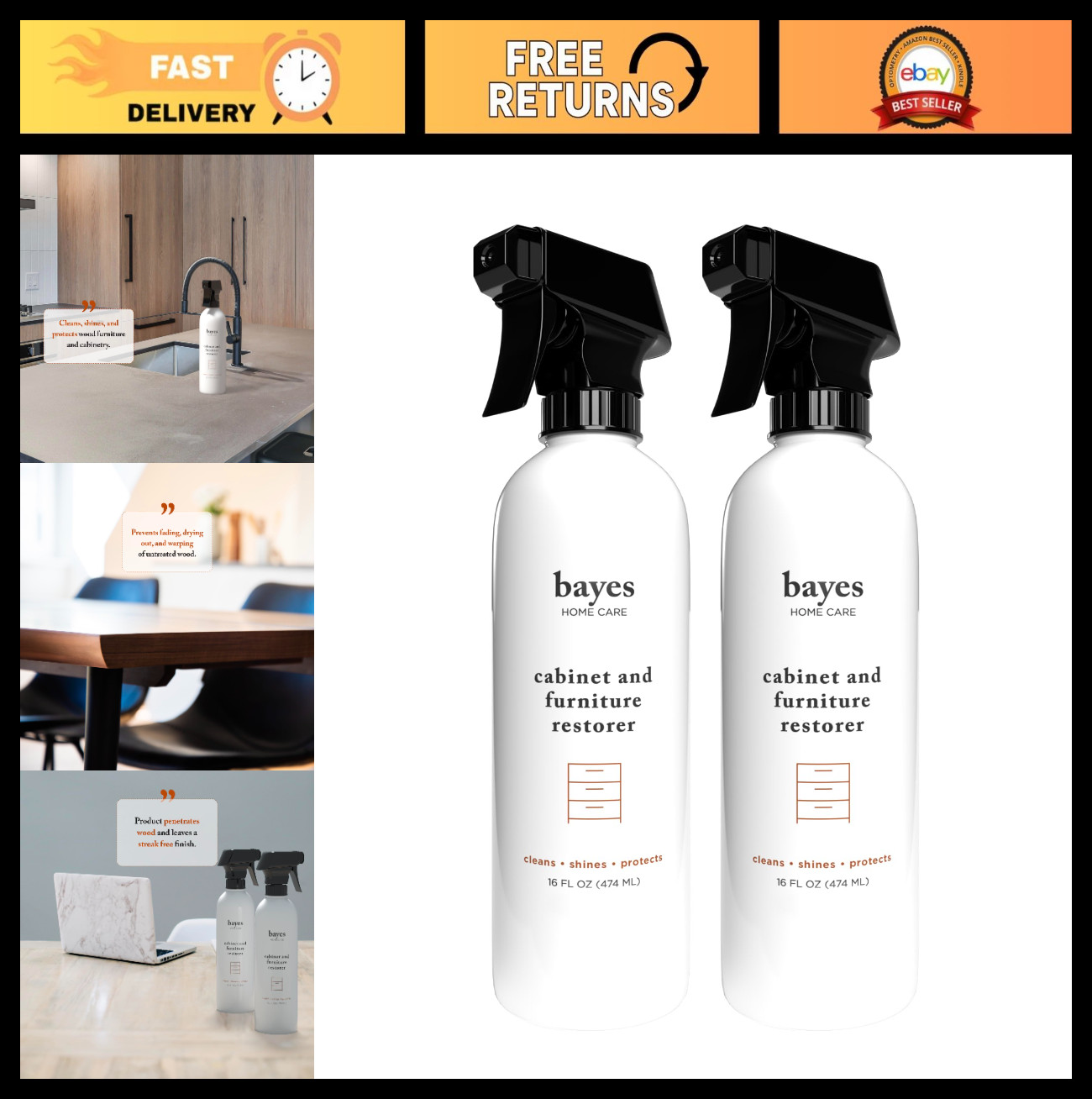 High-Performance Wood Furniture Cleaner & Polish – Cleans, Conditions, Preserves