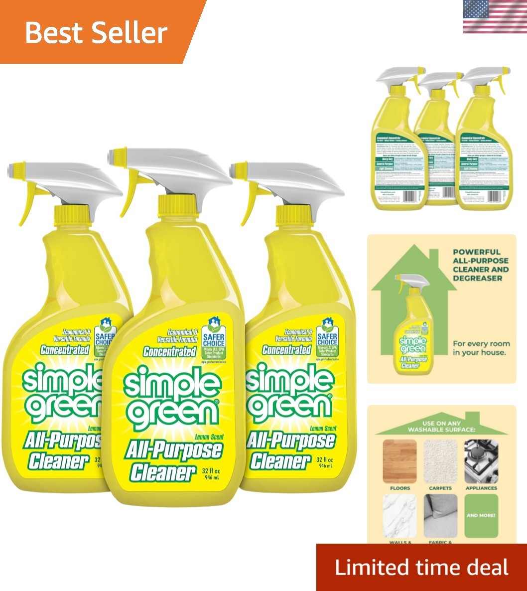 All-Purpose Cleaner, 32 Fl Oz Pack of 3, Lemon, 96 Fl Oz