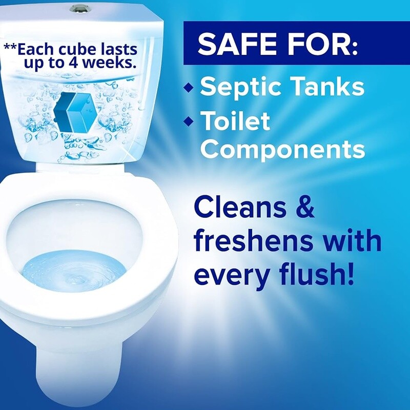 Toilet Cleaner Duo-Cubes Sapphire Waters 4 Count Fights Stains Hard Water New