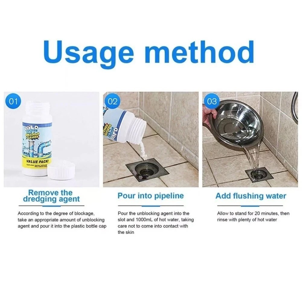 1~5x Wild Tornado Powerful Sink Drain Cleaner High Efficiency Clogging Cleaner