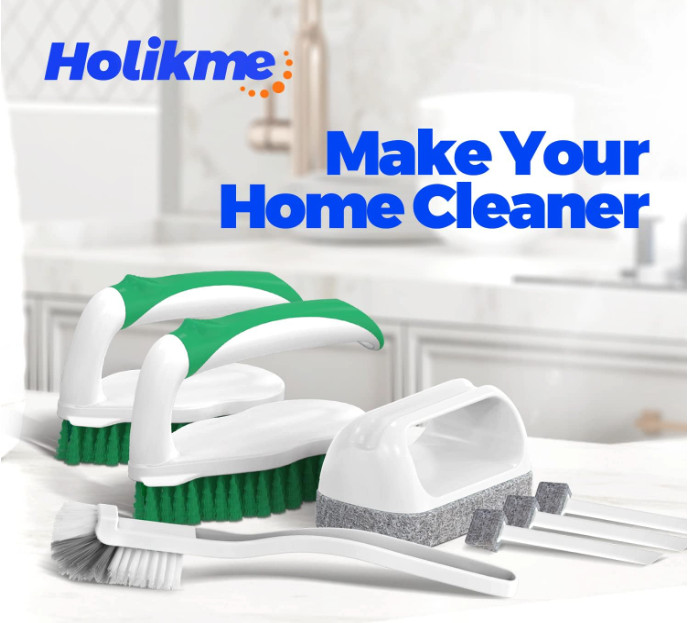 Holikme 7 Pack Deep Cleaning Brush Set, Scrub Pads with Scraper Tip for Pool