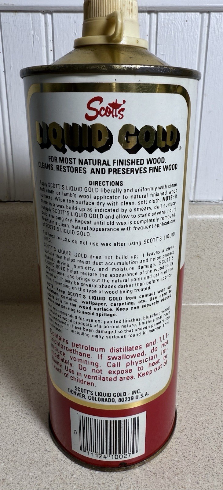 Vintage Scott’s Liquid Gold 27 Oz Wood Cleaner Tv Film Movie Prop Display Used