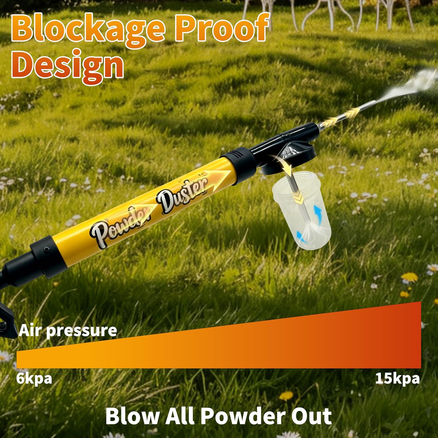 Diatomaceous Earth Powder Duster with 4FT Extendable Rod, Manual Pump & Adjustab