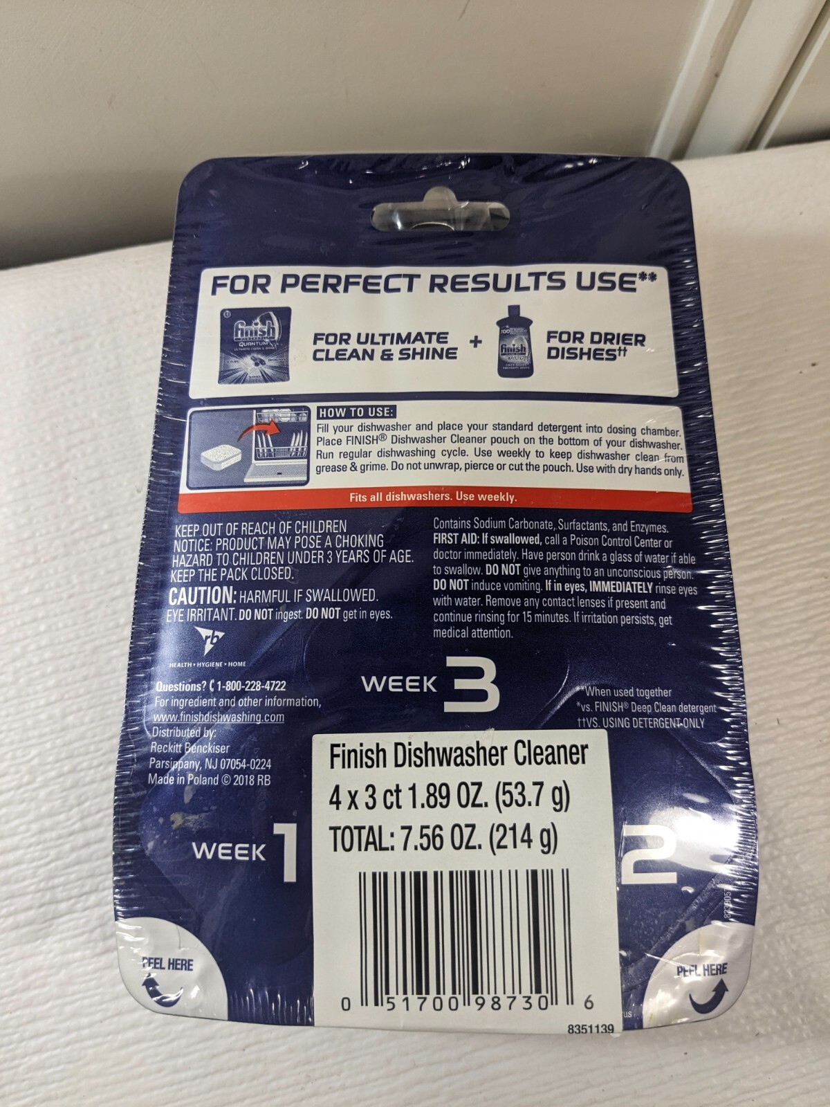 NEW Finish Dishwasher Cleaner 3 Packs 4 Tablets Per Pack(12 total) dish washer