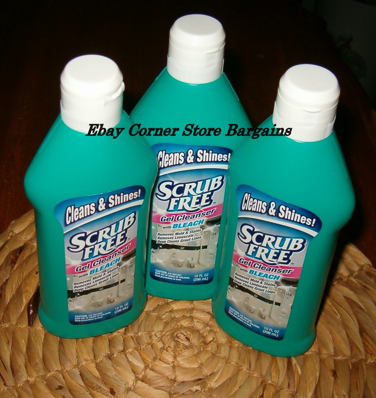 3 COUNT Scrub Free Gel Cleanser with Bleach 10 oz ( 296 ml ) Cleans & Shines