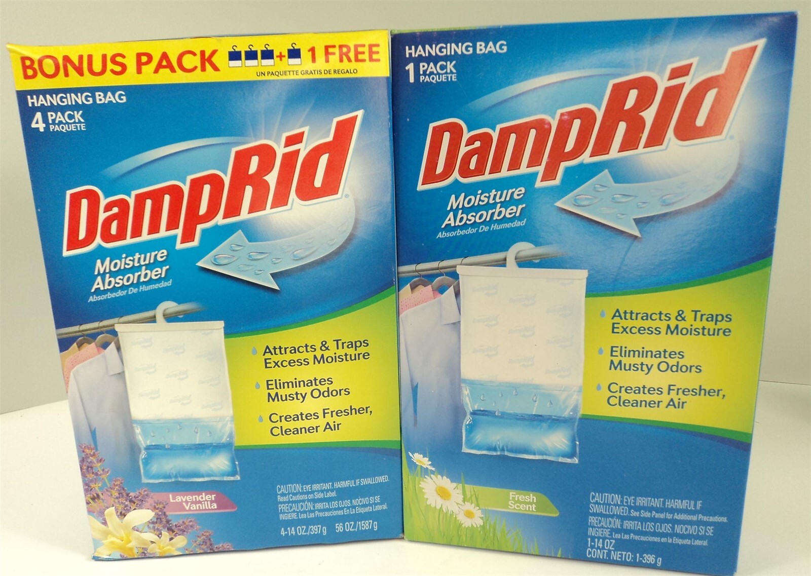 DampRid Lavender Vanilla 4 Pack w/ BONUS Fresh Scent – Hanging Bags