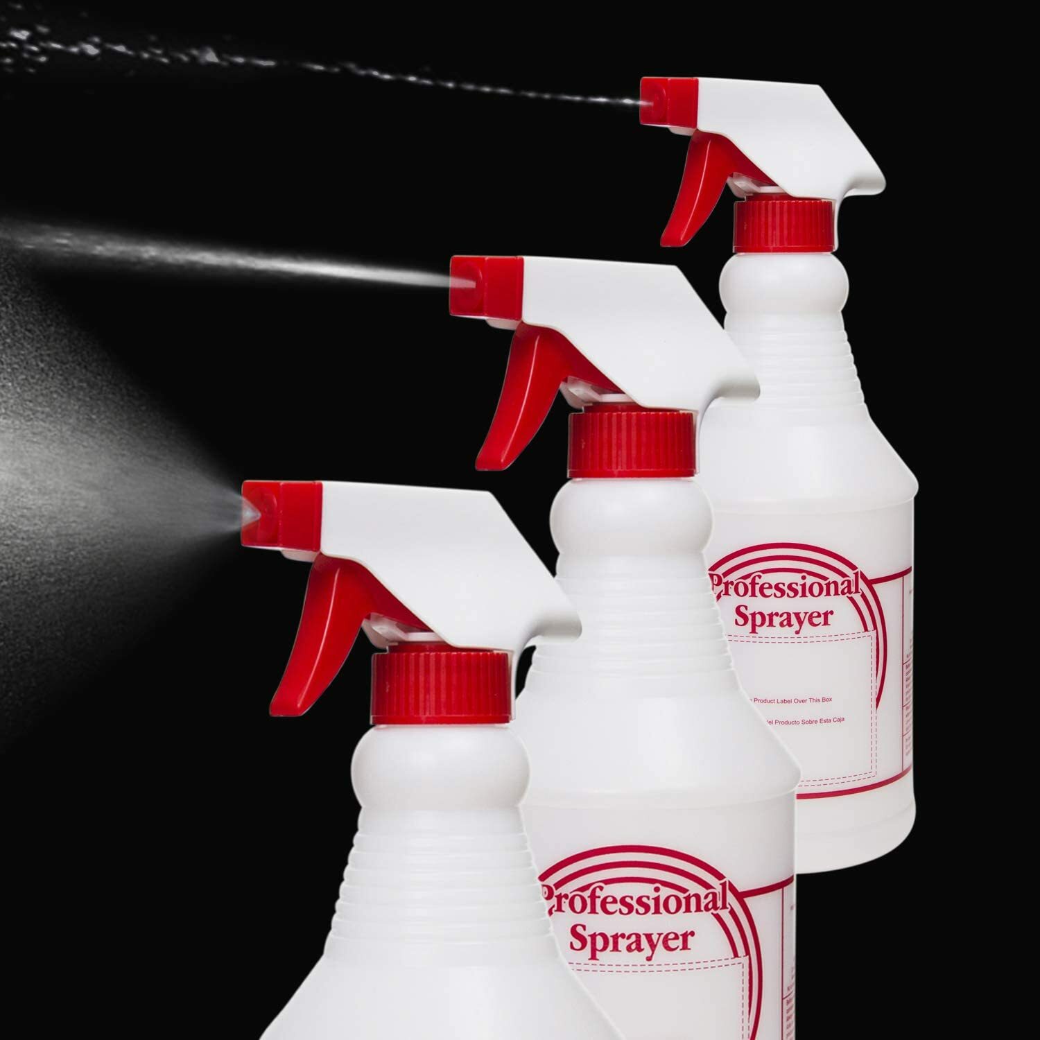 Houseables 24 Oz. Spray Bottles, 3 Pack, No-clog, Leak-proof Adjustable Nozzles