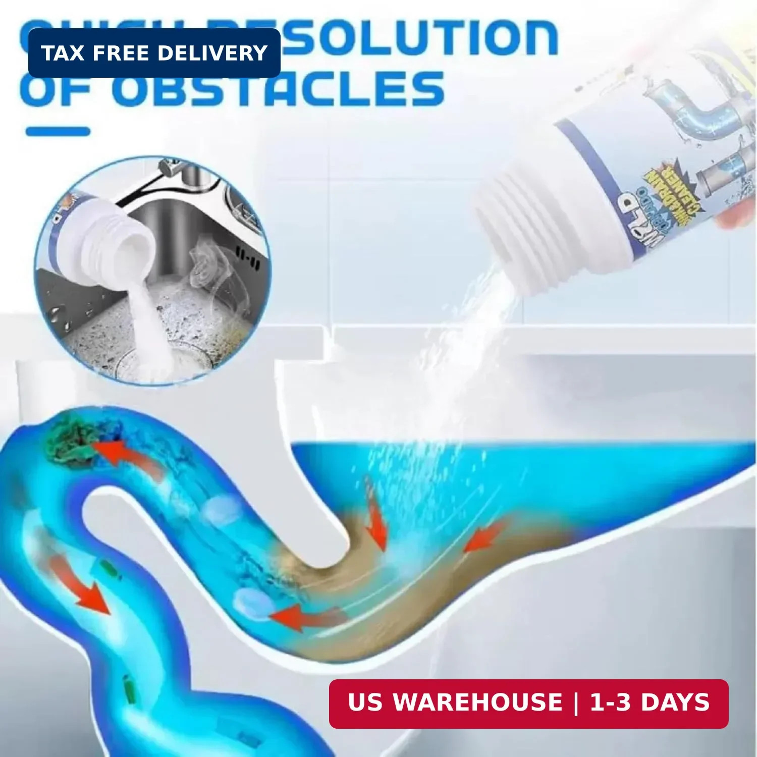 2Pcs Upgraded Wild Tornado Sink and Drain Cleaner, Pipe Dredge for Kitchen, Bath