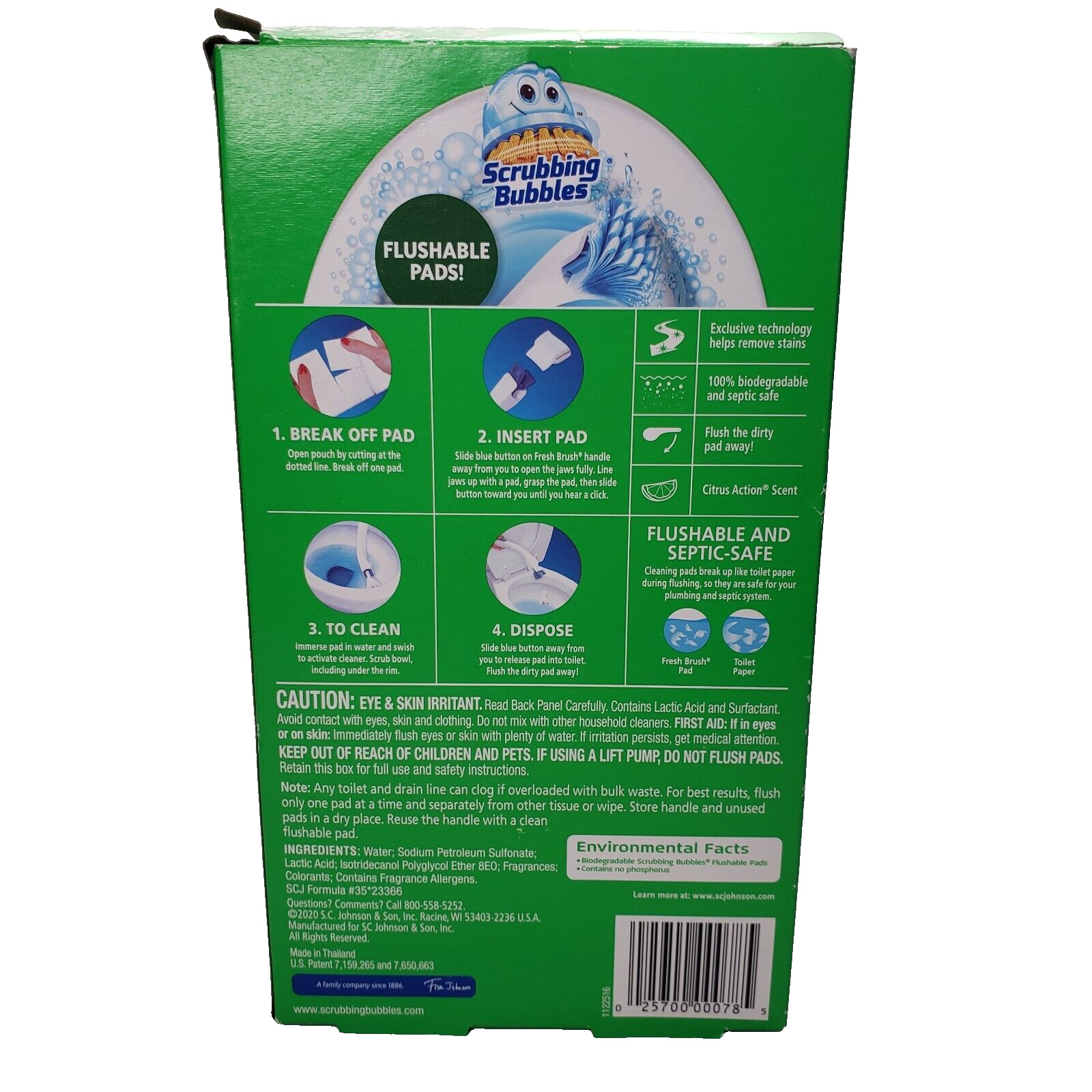 Scrubbing Bubbles Fresh Brush Toilet Cleaning System Flushable Refills 20 Count