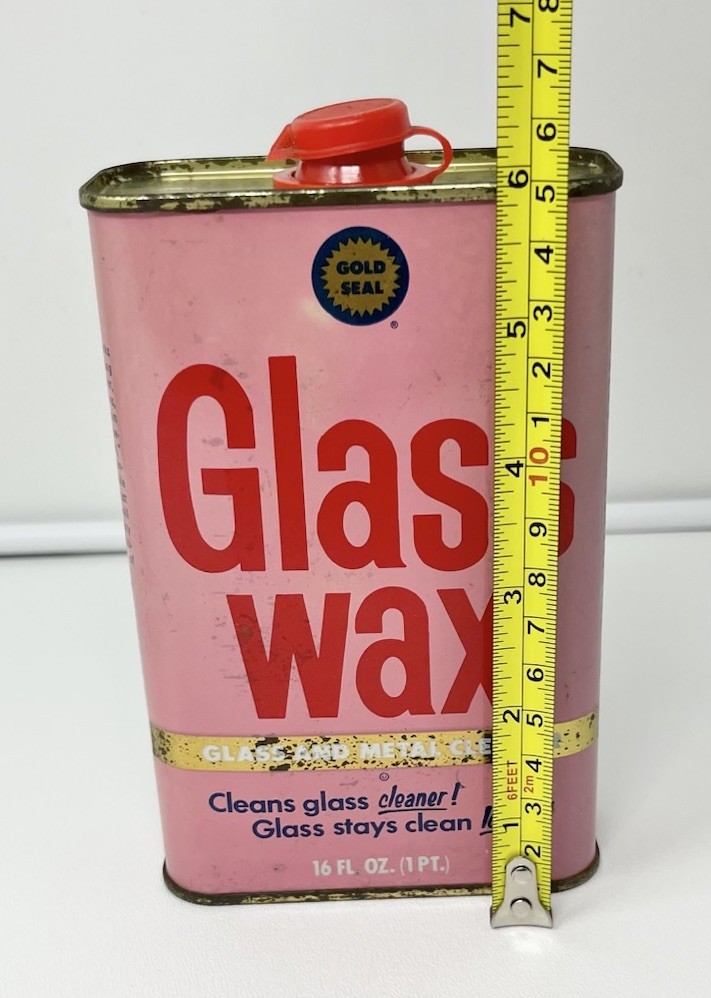 Vintage Glass Wax Metal Tin Can 75% Full Pink Can Polishing As Is Untested Read