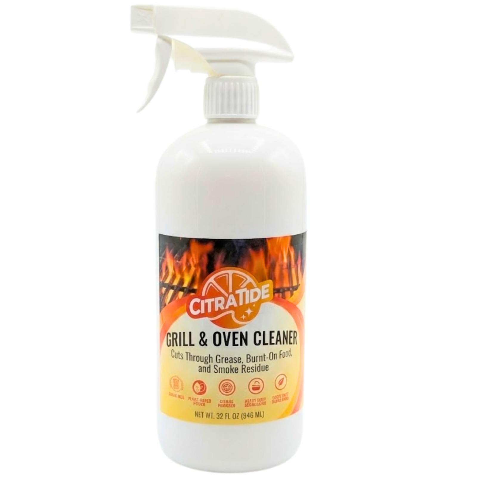 Grill & Oven Cleaner Spray – Heavy Duty Plant-Based Citrus Degreaser Cleans a…