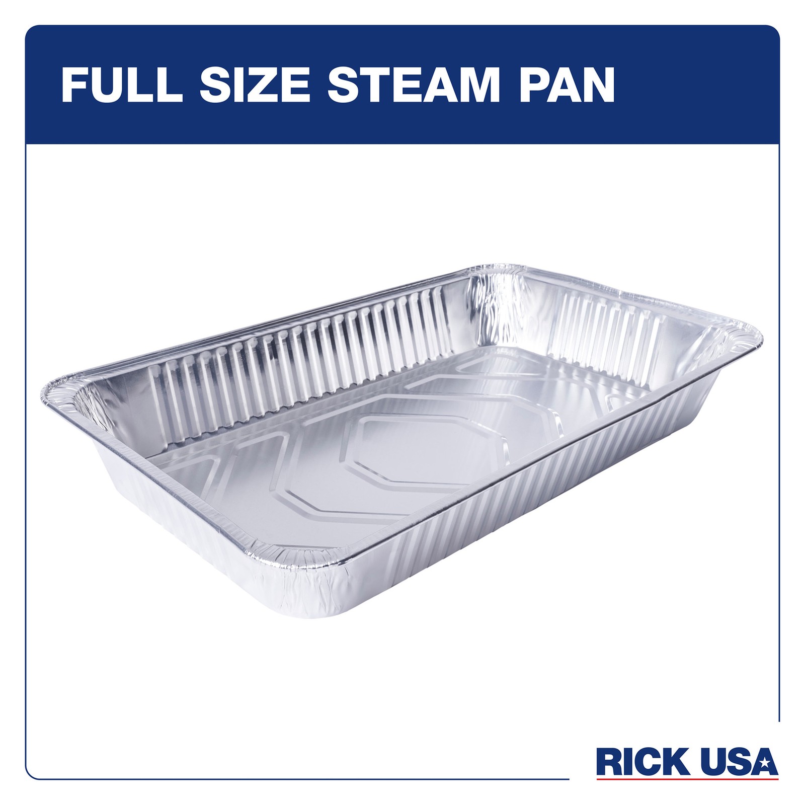 RICK USA Full Size Steam Pan – 10 Pack 19.5×11.6″ Disposable Aluminum Foil