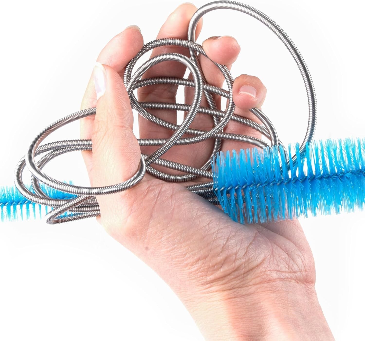 Flexible Drain Brush 61-Inch Long Dual Head Hose and Crevice Brush 3-Pack