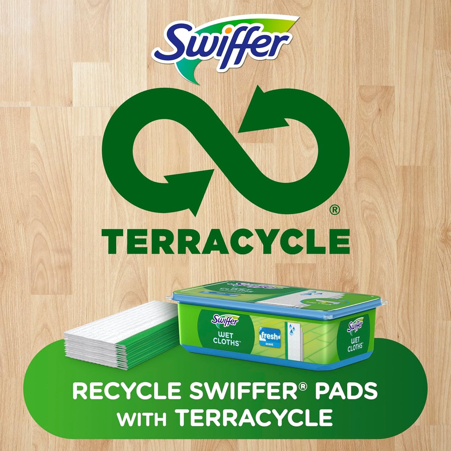 Sweep + Mop, Wet Pads Refill, Floor Cleaner for Dirt, Dust, Hair,