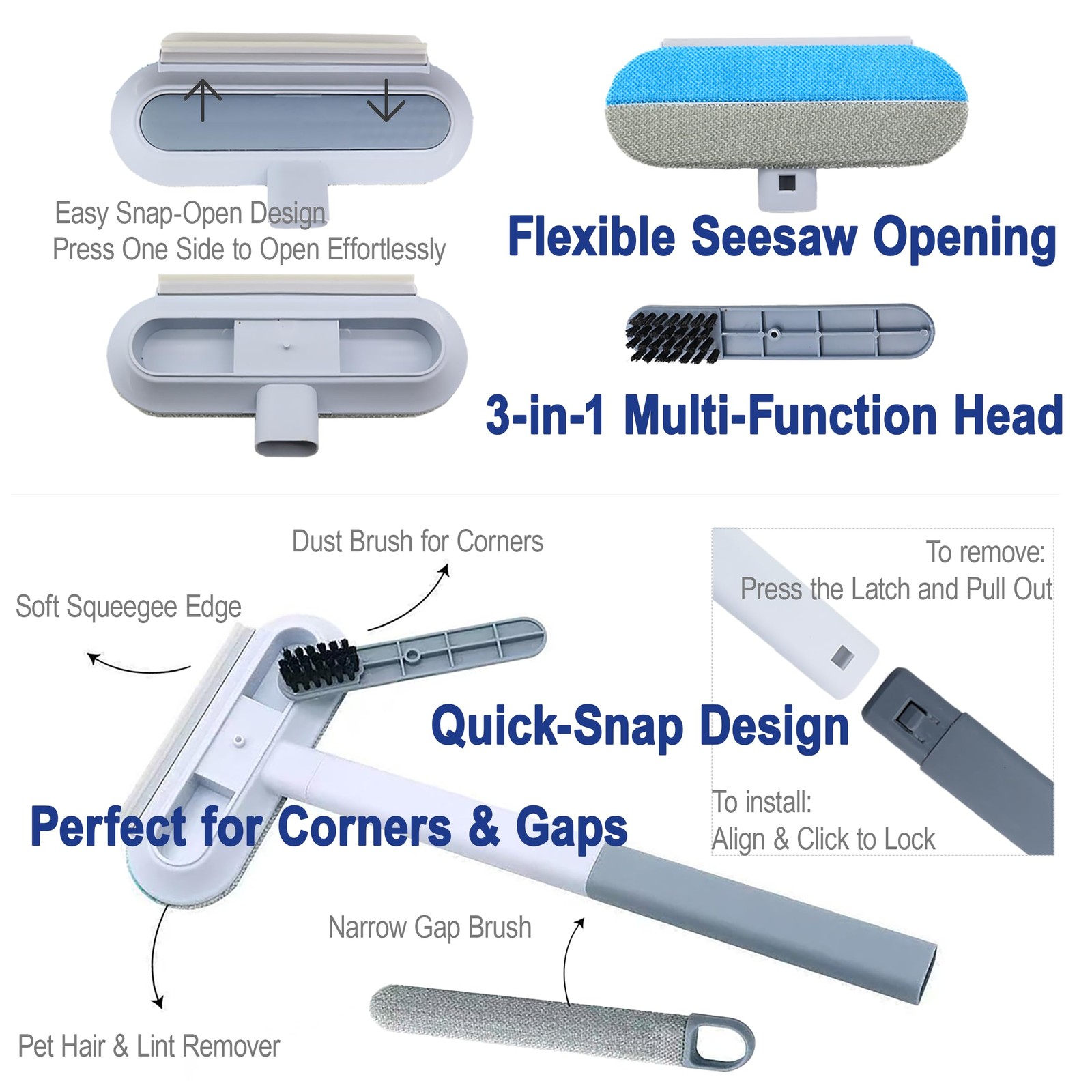 Window Screen Cleaning Brush Kit, Household Wet & Dry Cleaning Tool for Windo…