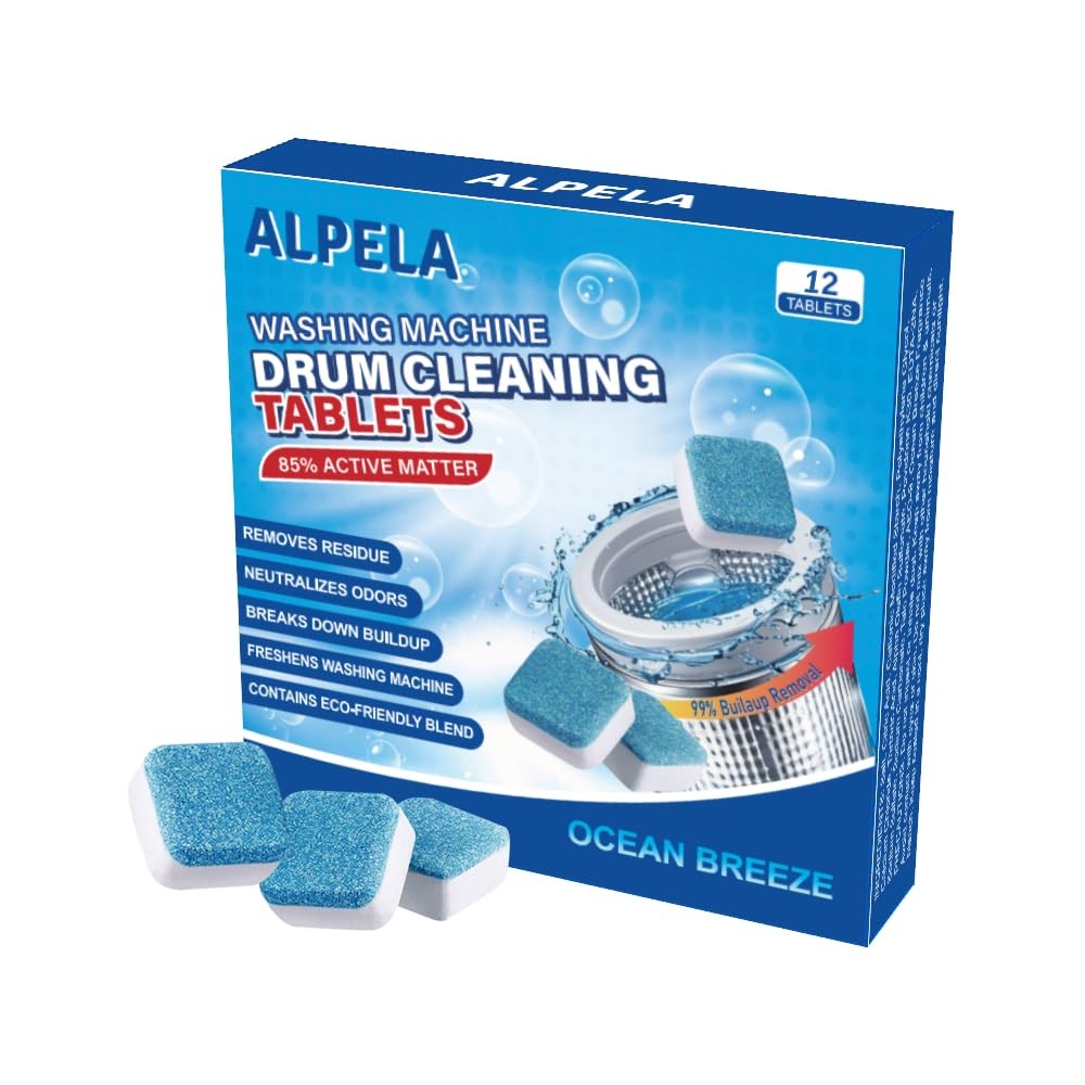 Ocean Breeze Washer Cleaner Tablets 12 Count – Septic Safe Washing Machine Cl…