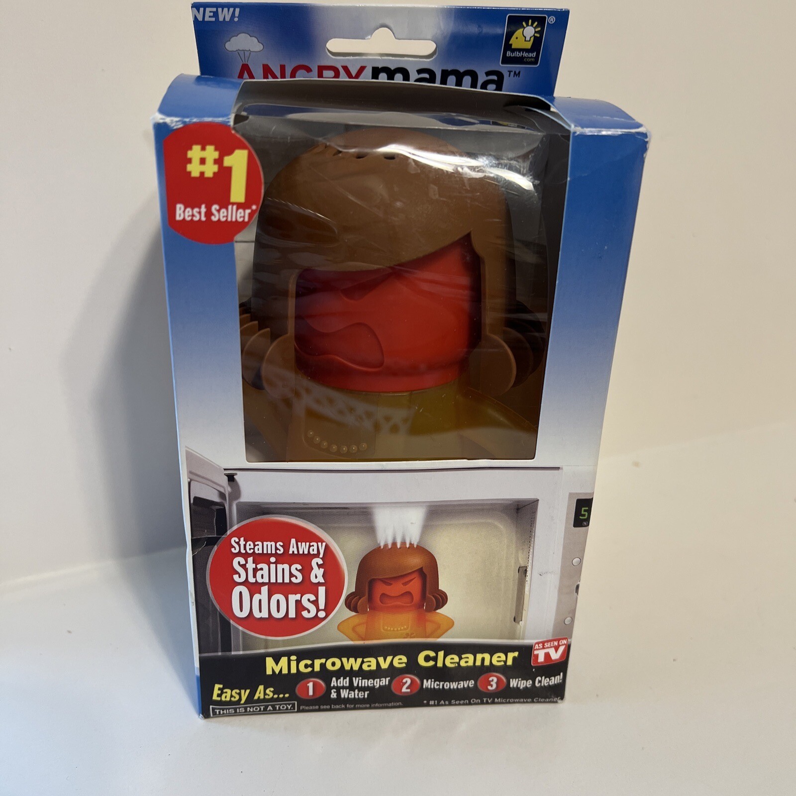 Angry Mama Microwave Cleaner Bulbhead dishwasher safe steams away stains odors