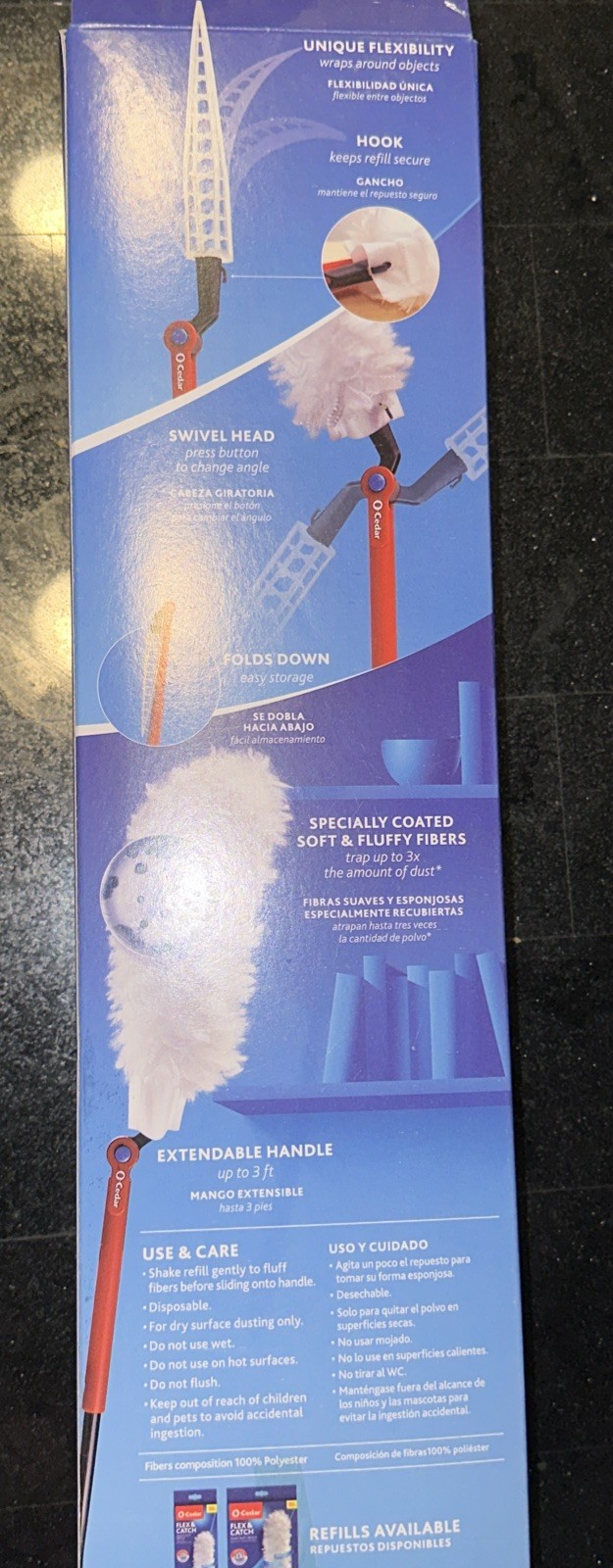Heavy Duty Dusting Kit, 3 Ft Extendable Handle + 5 Refills
