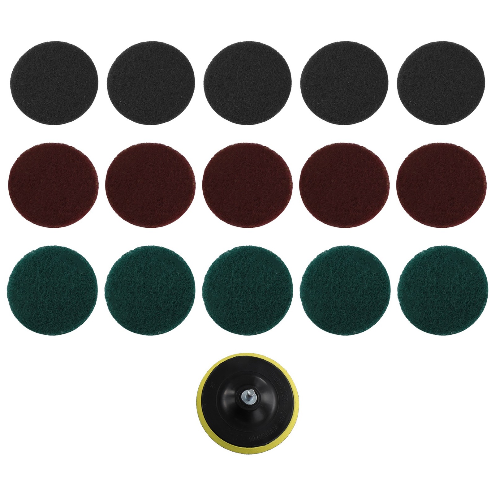 16Pcs 5Inch 3 Different Color Scrubbing Pads Drill Powered Brush Tile7654