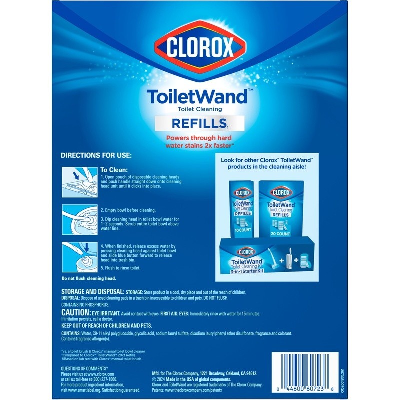 Toilet Cleaning Refills 30ct Disposable Pads Preloaded Cleaner Hard Water Stains