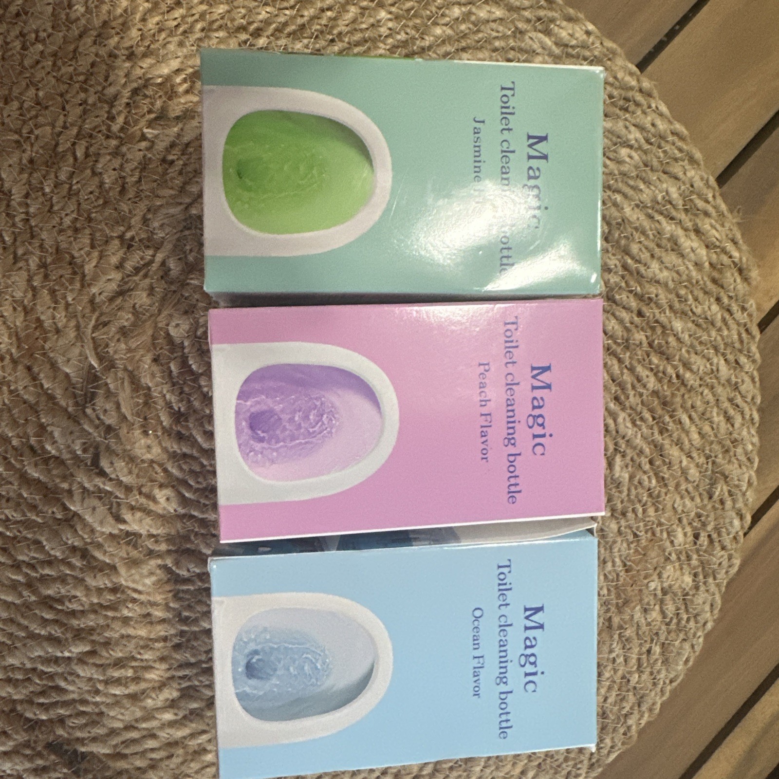 Magic Toilet Cleaning Bottle Jasmine Peach And Ocean Flavor 3 Packs