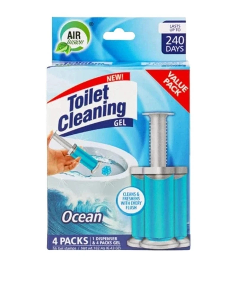New Toilet Cleaning gel 56 Stamps Ocean fresh 4packs Air fusion cleans freshens