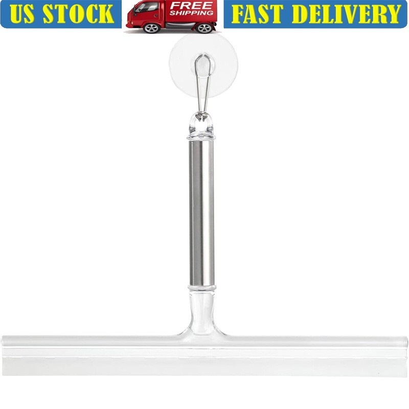 Versatile Shower Squeegee Glass Tiles Mirrors Windows Stainless Steel Handle New