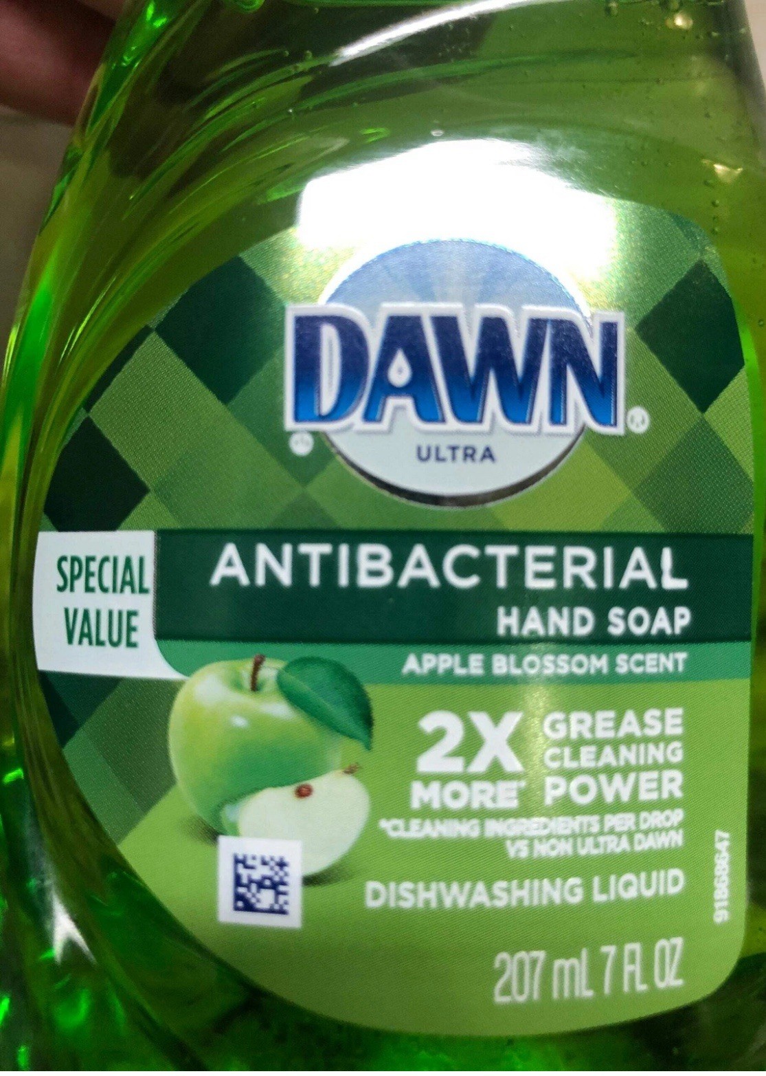 Dawn Anti-bacteral Liquid Hand Soap Dish Detergent Apple Scent, 7 oz 3 Pack
