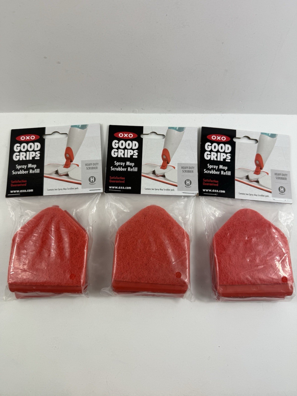Lot Of 3- OXO Good Grips Spray Mop Scrubber Refills H (3-2packs)