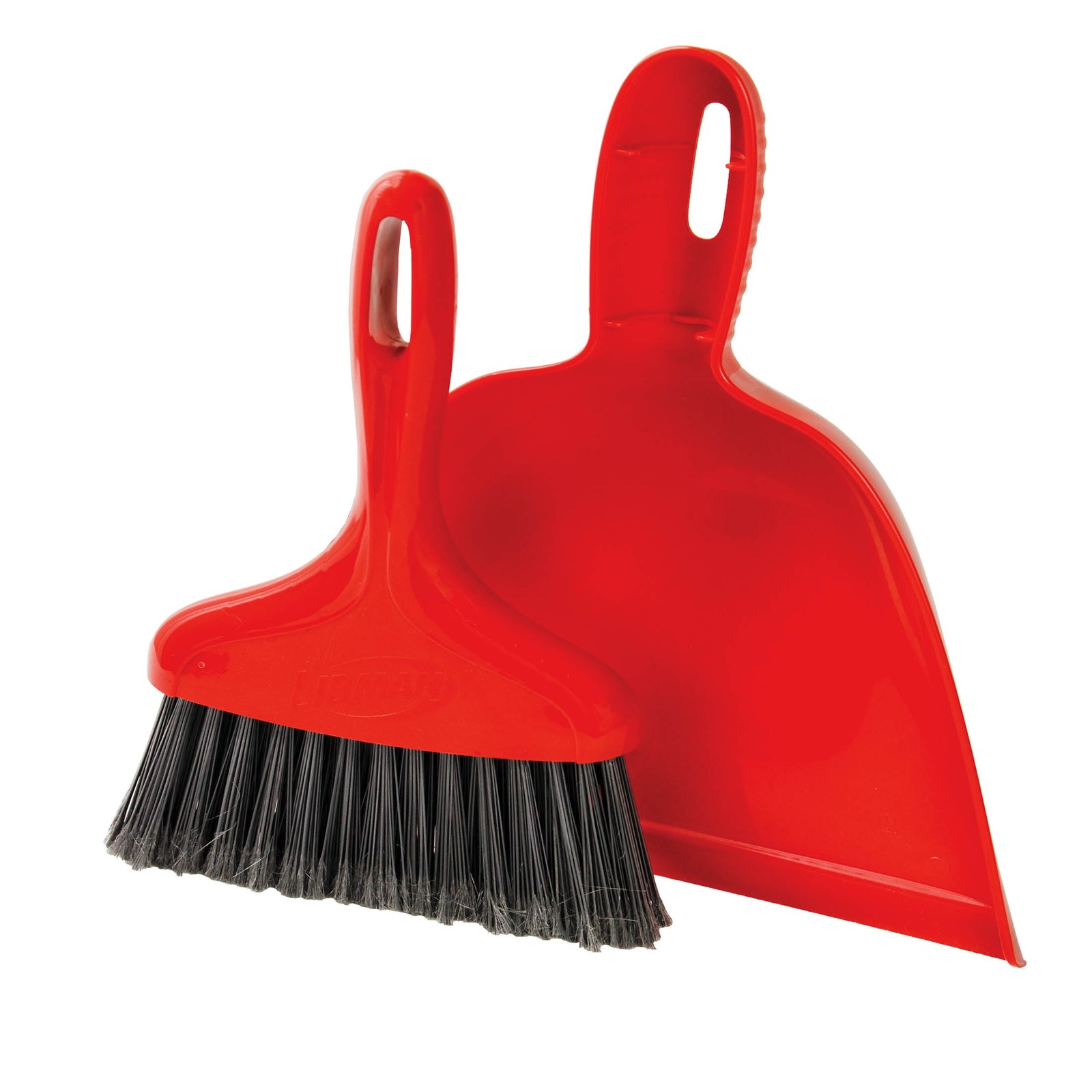 Libman Whisk Broom & Dustpan Red Polypropylene with Black Fibers