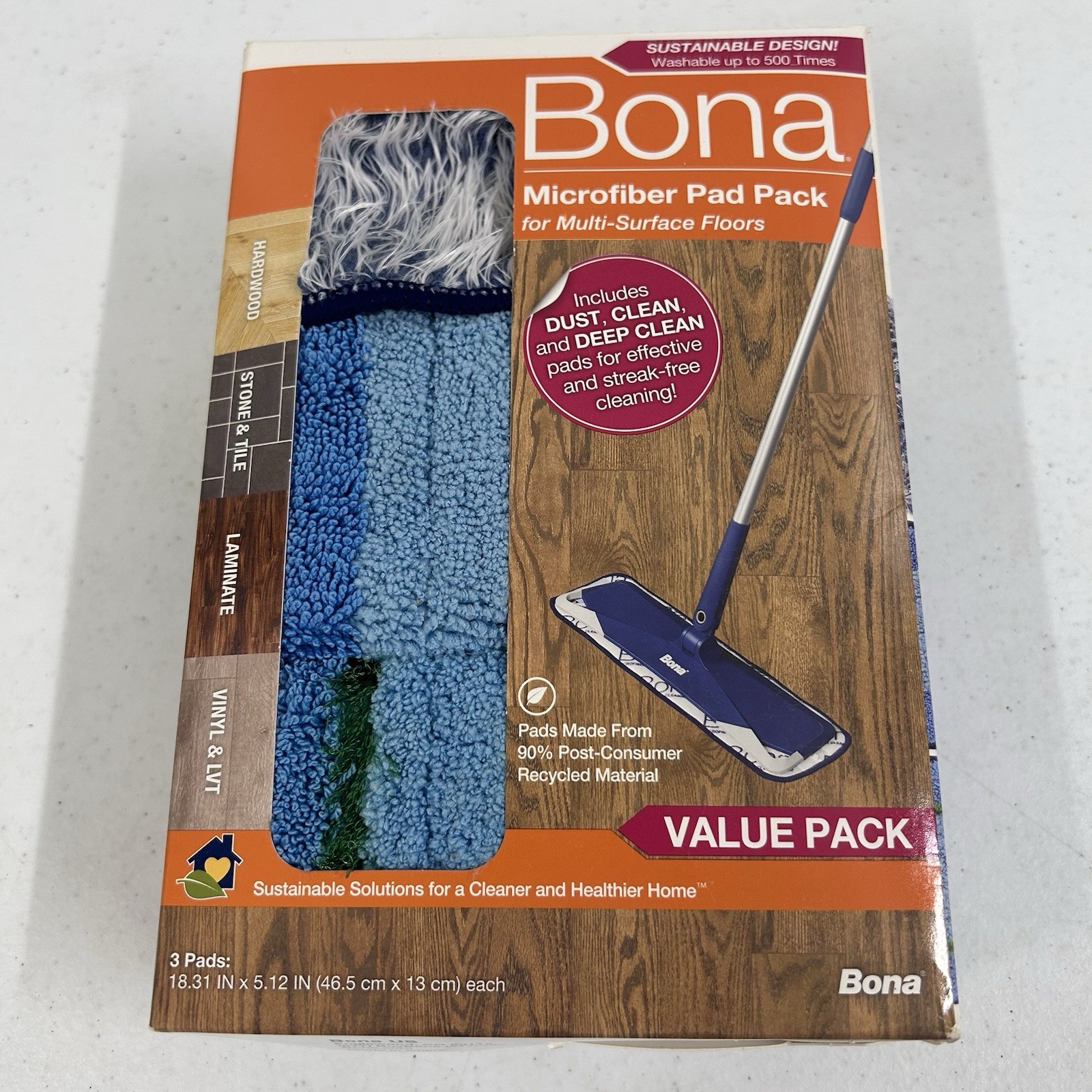 Microfiber Deep Clean All Floor Pad, 3-Pk. – AX0003496 New In Box