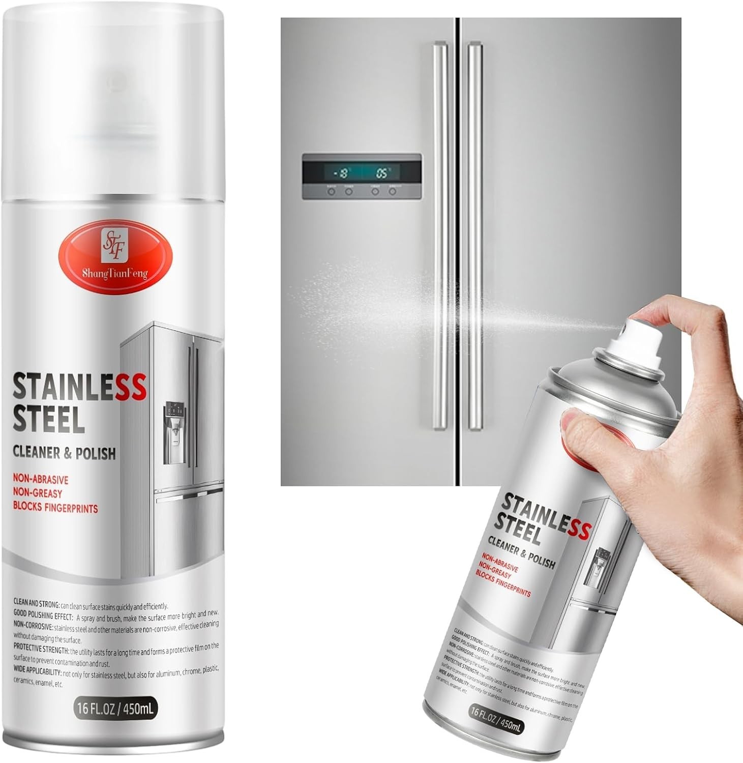 Stainless Steel Cleaner and Polish Spray, Fights Fingerprints, Leaves No Streaks
