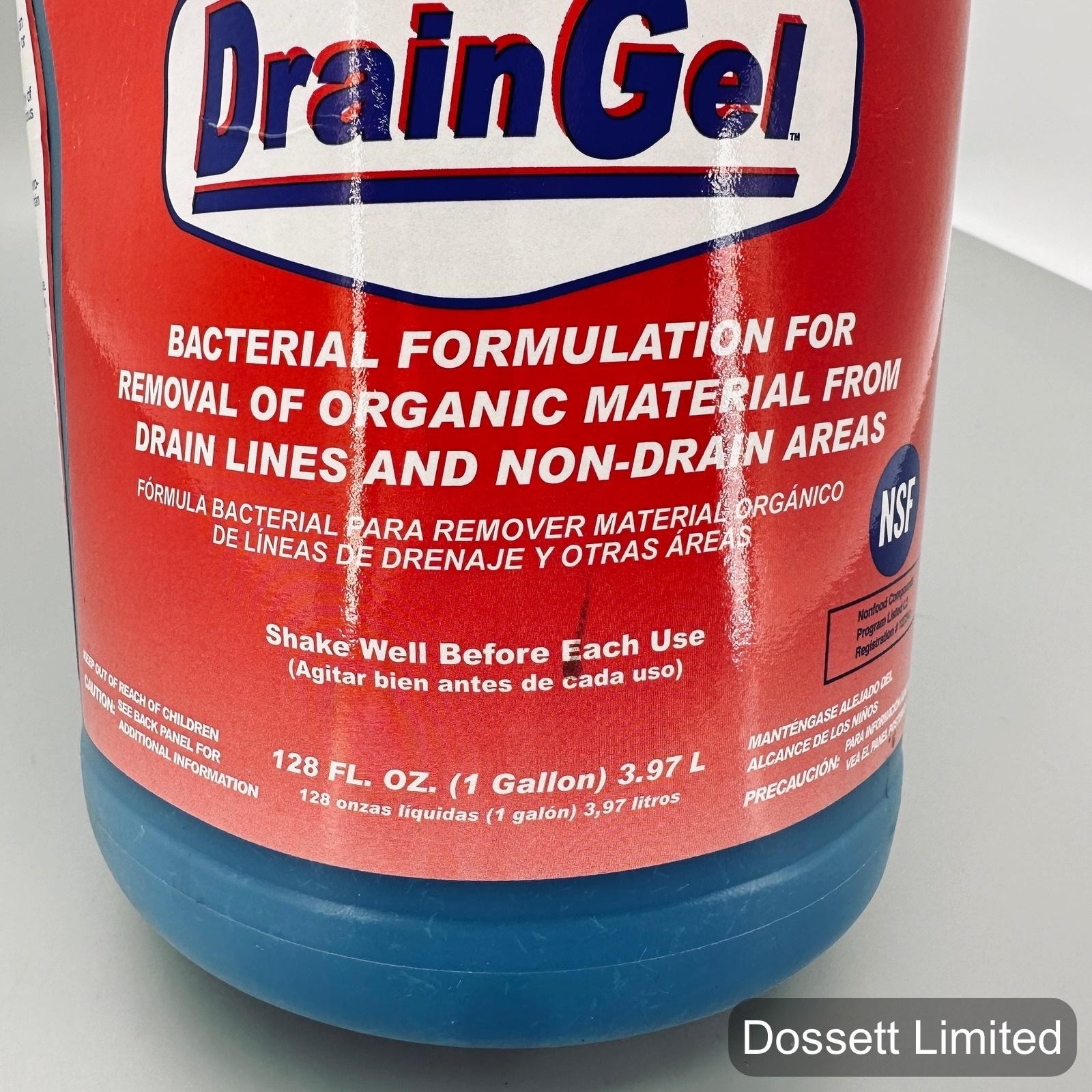 DrainGel Bacterial Drain Clog Remover 1 Gallon Gel Heavy Duty Grease Cleaner