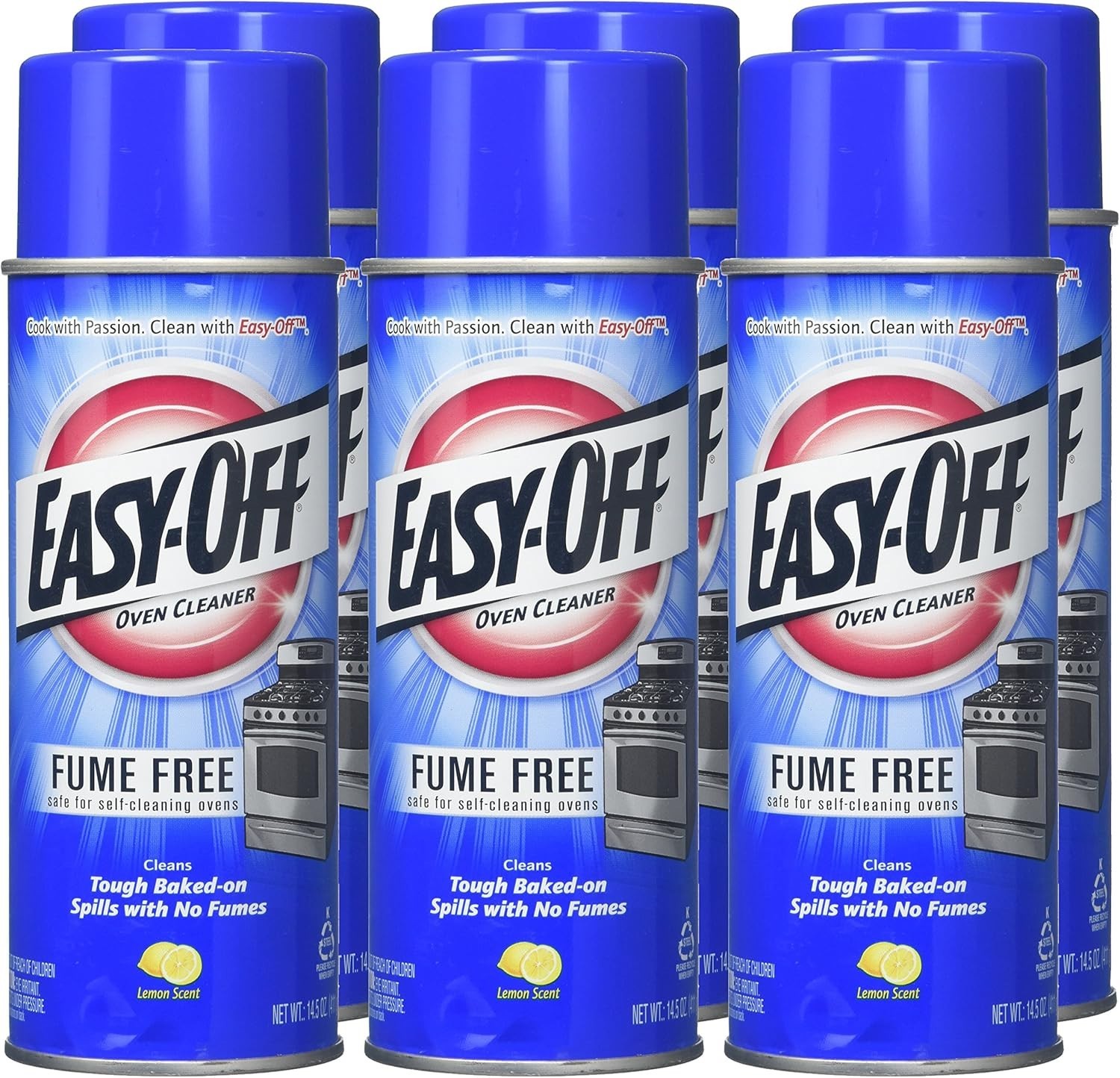 Fume-Free Lemon Oven Cleaner, 14.5 Fl Oz – NSF Certified & Family Safe, 6 Pack