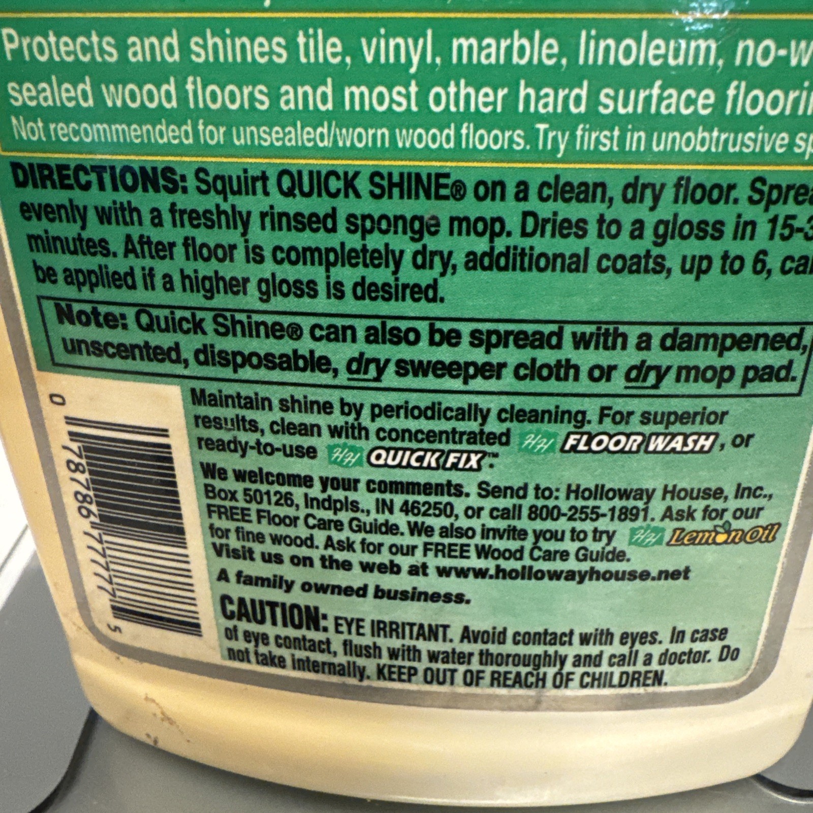 Quick Shine Professional Floor Cleaner 27 Oz Bottle. 77777