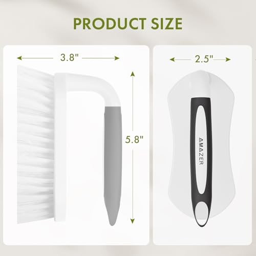 Scrub Brush for Cleaning Comfort Grip Bathtub Scrubber Stiff 2-Pack Black+grey